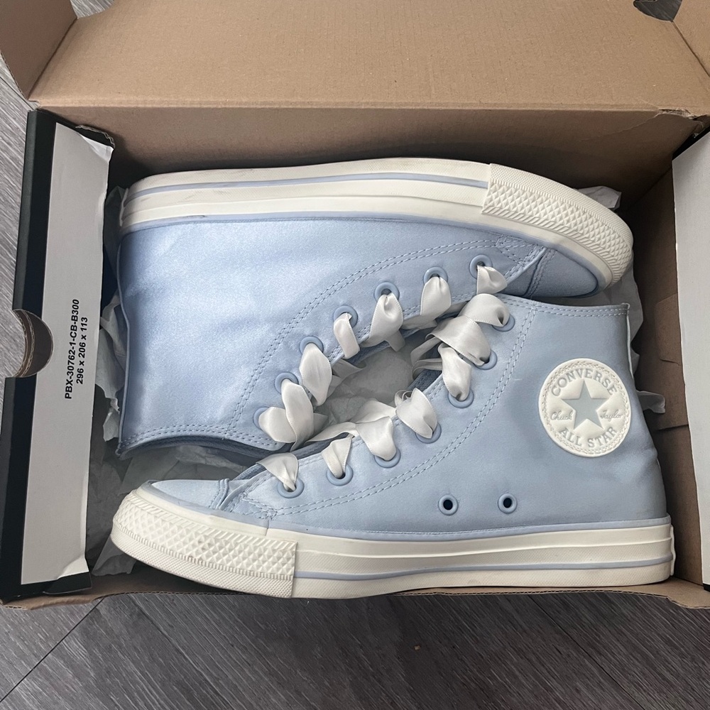 Converse Sky Blue High-Tops with White Accents
